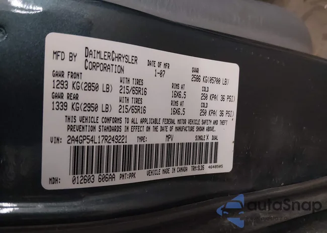 2A4GP54L17R249221: 44475002