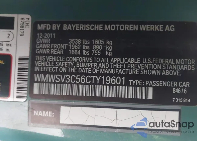 WMWSV3C56CTY19601: 44475053