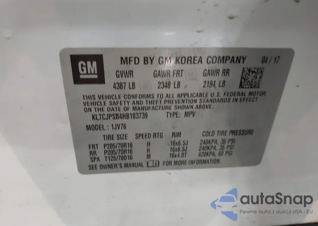 KL7CJPSB4HB183739: 44475309