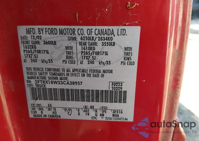 2FTRX18W23CA38957: 44474387