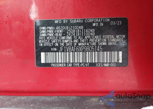 JF1VBAF6XP9805145: 44474410