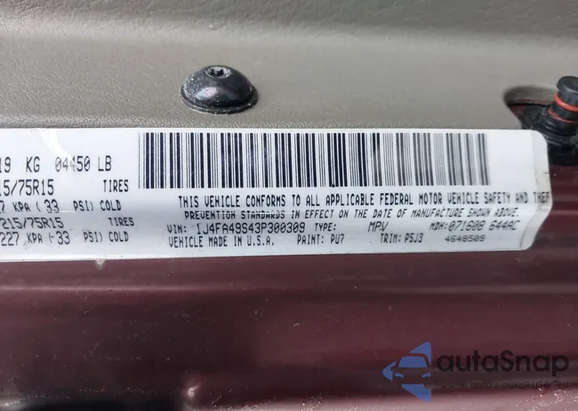 1J4FA49S43P300309: 44474464