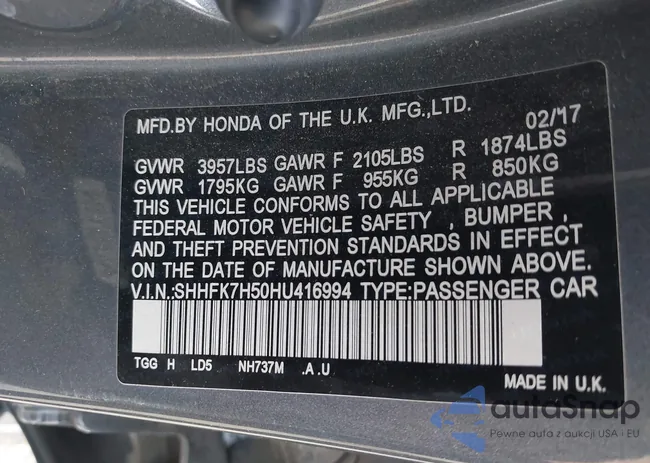 SHHFK7H50HU416994: 44474522