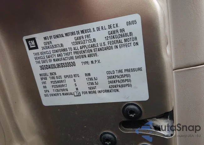 3G5DA03L06S533530: 44474555