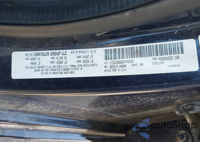 1C3CDZAG6DN749299: 44474710