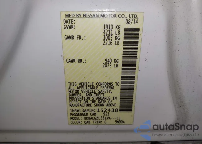 1N4AL3AP1FC152438: 44475909