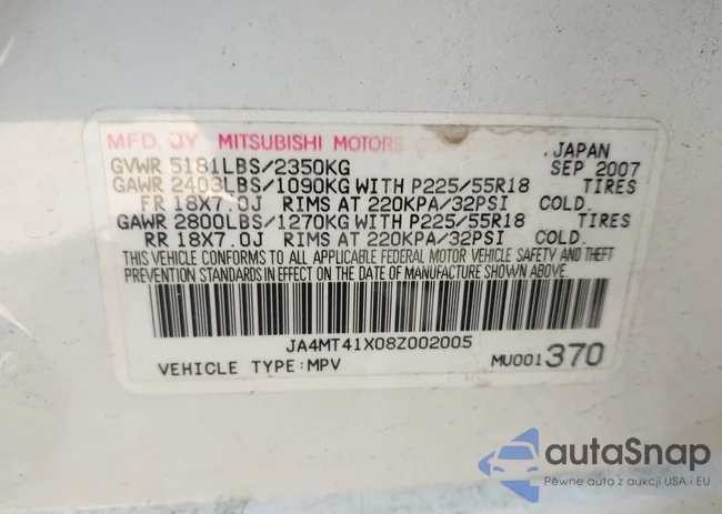 JA4MT41X08Z002005: 44476034