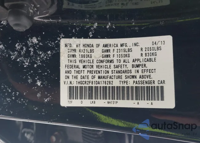 1HGCR2F81DA176262: 44476073