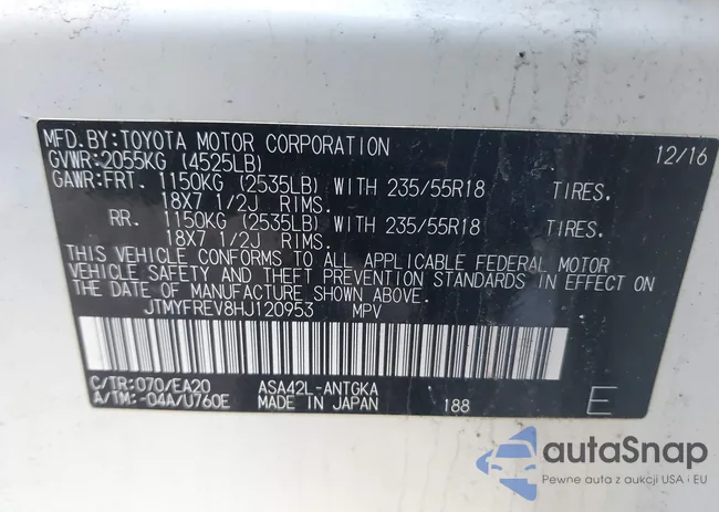 JTMYFREV8HJ120953: 44476217