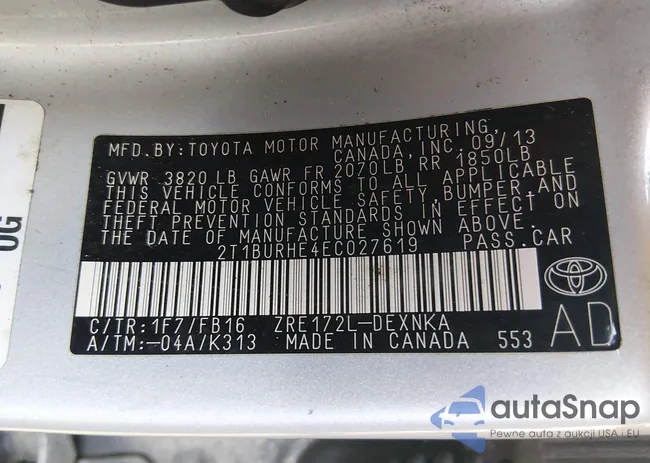 2T1BURHE4EC027619: 44475576