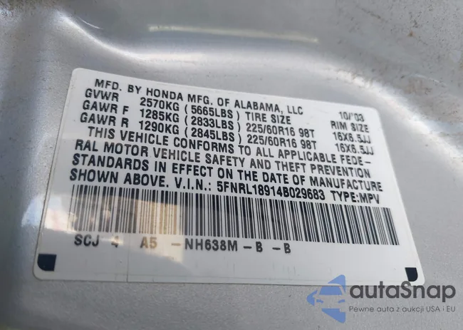 5FNRL18914B029683: 44475646