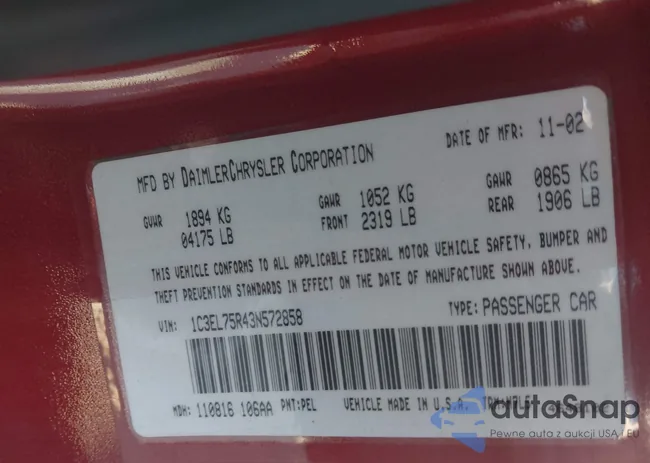 1C3EL75R43N572858: 44475672