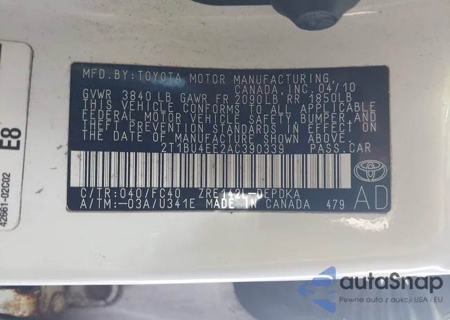 2T1BU4EE2AC390339: 44476925