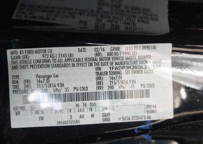 1FADP3K26GL287534: 44476992