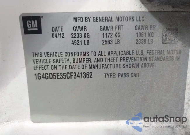 1G4GD5E35CF341362: 44477007