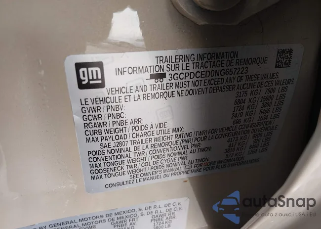 3GCPDCED0NG657223: 44477164