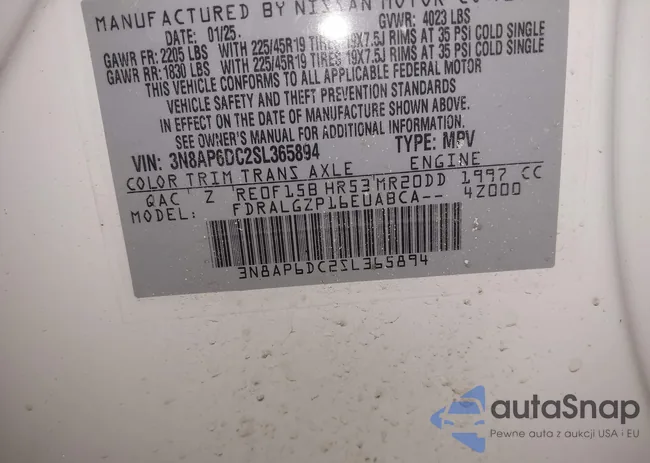 3N8AP6DC2SL365894: 44477234