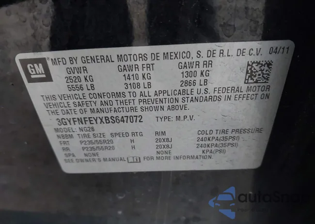 3GYFNFEYXBS647072: 44476561