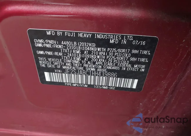 JF2SJABC1HH439886: 44476635