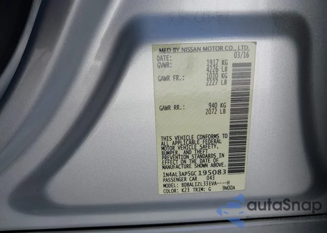 1N4AL3AP5GL195083: 44477780