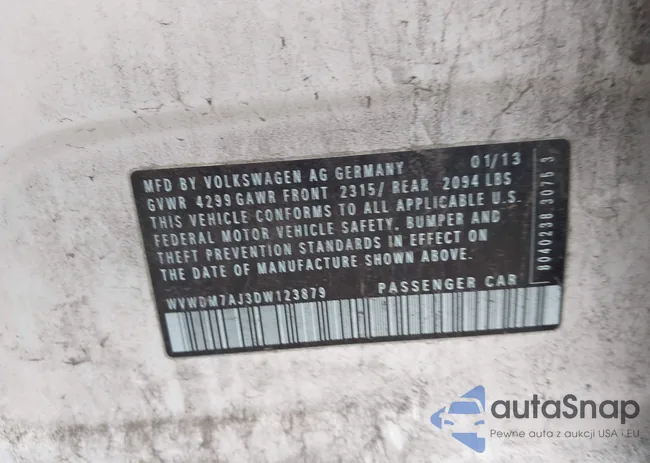 WVWDM7AJ3DW123879: 44477808