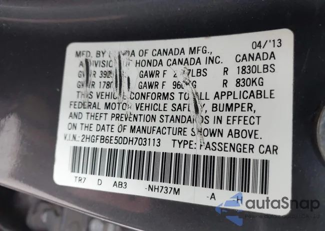 2HGFB6E50DH703113: 44478020