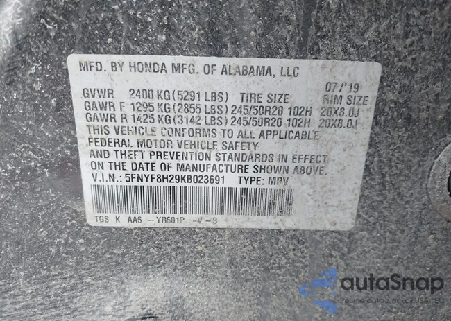 5FNYF8H29KB023691: 44478208