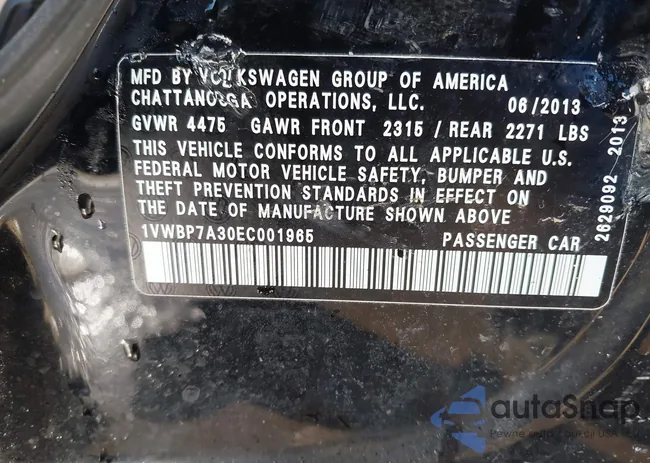 1VWBP7A30EC001965: 44477333