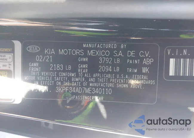 3KPF34AD7ME340110: 44477346