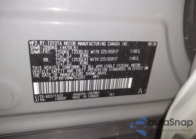 2T3P1RFV8MW153262: 44477679