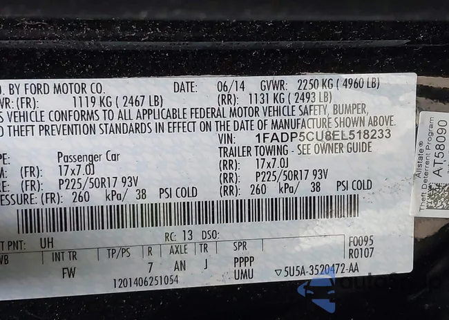 1FADP5CU8EL518233: 44477687