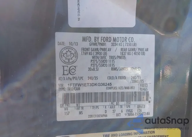 1FTFW1ET3DKG36245: 44478917