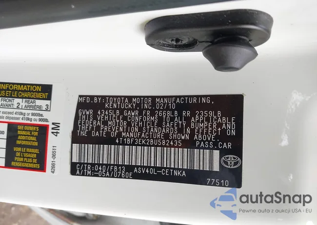 4T1BF3EK2BU582435: 44479006