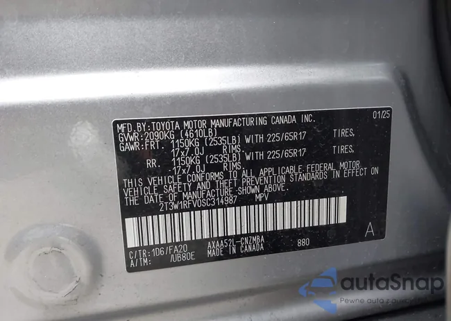 2T3W1RFV0SC314987: 44479045