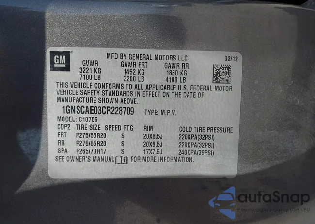 1GNSCAE03CR228709: 44479218