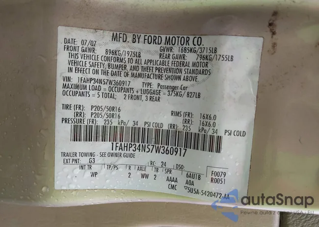 1FAHP34N57W360917: 44478352