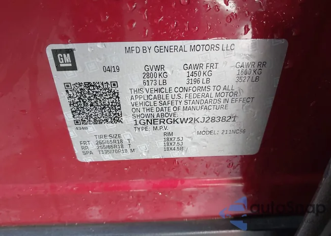 1GNERGKW2KJ283821: 44478641