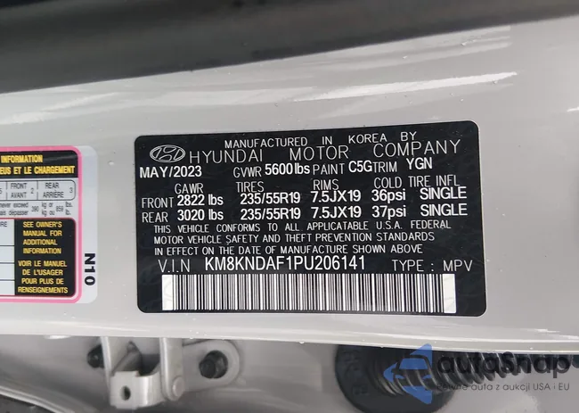 KM8KNDAF1PU206141: 44478691