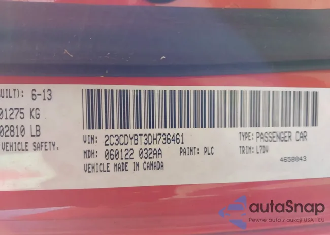 2C3CDYBT3DH736461: 44480171