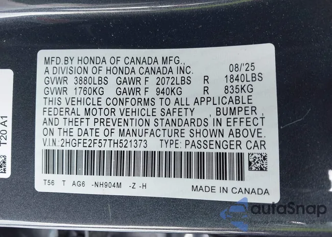 2HGFE2F57TH521373: 44479675