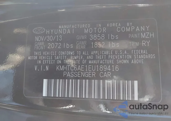 KMHTC6AE1EU189416: 44479718