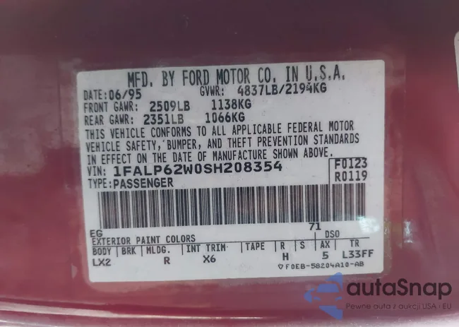 1FALP62W0SH208354: 44480843