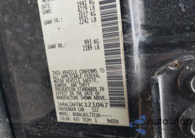 1N4AL2AP7BC121067: 44481068