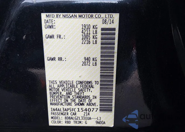 1N4AL3AP5FC154077: 44481105