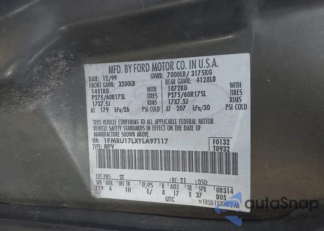 1FMRU17LXYLA97117: 44481222