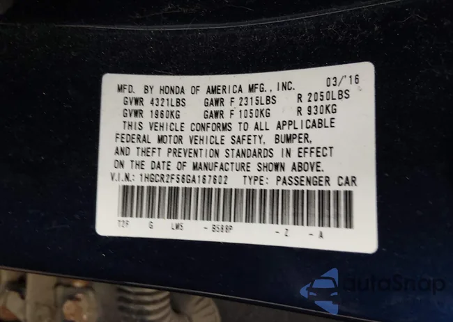 1HGCR2F56GA167602: 44481815