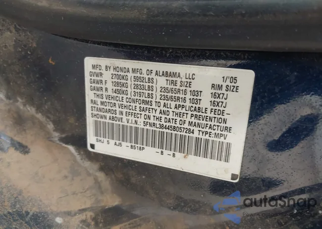 5FNRL38445B057284: 44481876