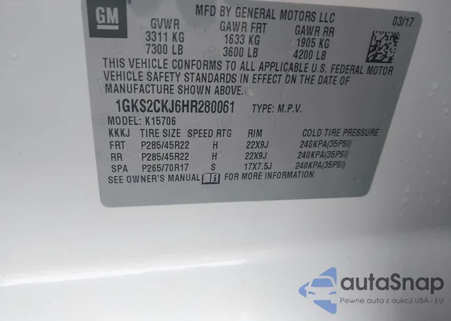1GKS2CKJ6HR280061: 44481905