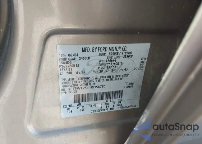 1FTPW12544KD58790: 44481990