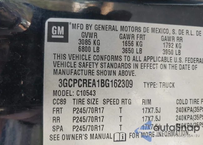 3GCPCREA1BG162309: 44482093